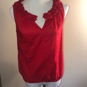 Loft tank top with flowered neckline